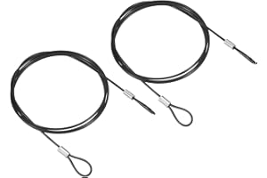 PATIKIL 3.3Ft Safety Cable Lock, 2 Pack Stainless Steel 2mm Dia Security Wire Rope with Double Loop for Stage Lighting Luggage Lock Black