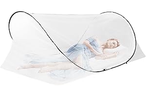 BLYEMICHDI Moskitiera Pop Up, 200 x 100 x 70 cm, regulowana, składana siatka na komary, na podróż, przenośny namiot na pojedyncze łóżko, do domu, na kemping, łatwy i szybki montaż