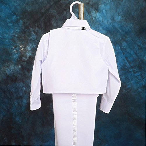 Lito Angels Baby Jungen 5 Stück set Formale Tuxedo Anzug Taufe Taufanzug Gr. 18-24 Monate Weiß - 5