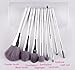 MSQ® 8pcs Makeup Brushes Set Soft Synthetic Hair Solid Wood Handle Professional Cosmetic Brushes With Luxury PU Leather Cylinder Best Gift For Your Love (Collection' Edition) (White)