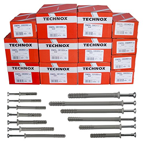 Preisvergleich Produktbild Nageldübel / Senkkopf Schraube / 5.0x30mm bis 10x100mm wählbar / Schlagdübel Dübel Nylon / Auswahl - 8.0x100mm (100 Stück)