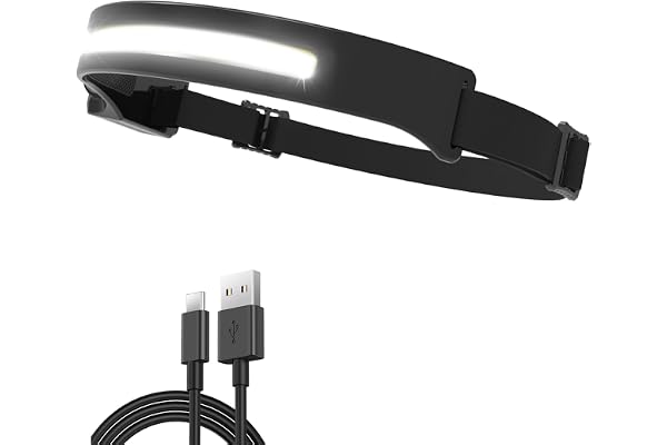 Vokida Lampe Frontale Rechargeable Puissante Gobeam 230 Led ultra Lampe Torche Headlampe Frontales Étanche Bande Réflecteur Capteur pour Camping Randonnée Cyclisme Pêch Lecture Running Enfant Adulte