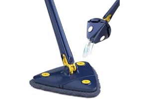 VIGOEXPRESS ANGLEMOP mop do podłogi z obrotową 360° nóżką i teleskopowym trzonkiem, mikrofibry do laminatu, płytek, podłóg drewnianych, parkietu, marmuru, ścian, wycieraczki z funkcją wykręcania