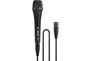 Phenyx Pro Vocal Microphone, Supercardioid Dynamic Mic with 16.4 ft XLR Cable, Mic Clip, Storage Bag, Wired Handheld Microphone for Singing, Stage, Studio, Karaoke (PM-26)