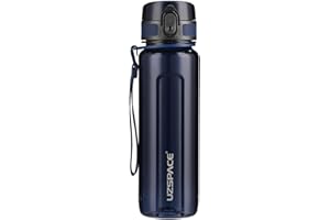 UZSPACE Butelka na wodę 500 ml / 750 ml / 950 ml, Bez BPA, Plastik Tritan, Szczelna, idealne picie dla dzieci, do szkoły, na siłownię, na rower, do biegania, na zewnątrz