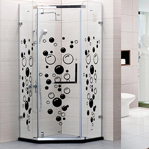Saingace Wandaufkleber Wandtattoo Wandsticker,Bubbles Kreis entfernbare Wand Tapete Badezimmer-Fenster-Aufkleber-Abziehbild-Ausgangs DIY (Schwarz)
