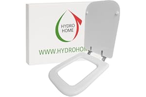 HYDRO HOME - Copriwater Ideal Standard Conca Come Originale, Tavoletta WC Ideal Standard con Cerniere Inclinate Idonee, Coperchio Water Copri Water in Legno Rivestito (BIANCO I.S.)
