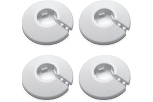 VOOVEN 4 Pcs Radiator Pipe Covers - 15mm Radiator Pipe Hole Collars Cover, Plastic Pipe Covers Wall Pipe Tube Diameter Pipe and Towel Rail Radiators Pipe (White)