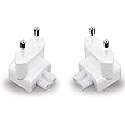 Lukzer (2 Pc) 2 pins EU Style Compatible Plug Adapter for Power Adapters for Pro, Air, iPod, MacBook, PowerBook, iPhone, iPad, iBook