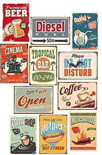 18x Stück Wandsticker Aufkleber Wand im Vintage Design - 3
