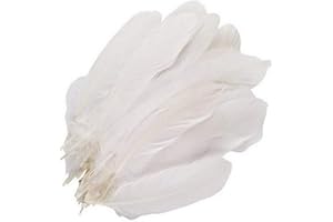 HAPPYUPCITY 100 plumas de ganso blancas puras de 15,2 a 22,9 cm, accesorios de bricolaje para el hogar, boda, cumpleaños, fiesta de Navidad, decoración floral
