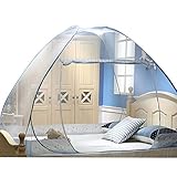YOUJIA Single Tür Insektenschutz Fliegengitter Moskitonetz mobil Babymoskitonetze für Indoor Outdoor Blau 120*200*145CM