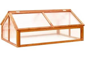 vidaXL Tannenholz Gewächshaus Aufzucht Frühbeet Frühbeetkasten Treibhaus Pflanzenhaus Gartenhaus Pflanzbeet Tomatenhaus Braun 114x80x50cm