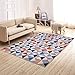 Produktbild CJW Bodenmatte einfache geometrische Wohnzimmer Schlafzimmer 3D-Druck Teppich Nordic Teppich Muster Bodenmatte Foyer Bodenmatte (Color : A, Größe : 5.2'X7.5')