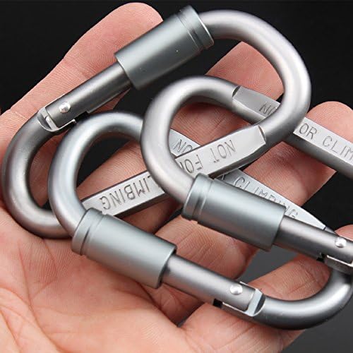 Amandy D Form 8cm Large Buggy Karabinerhaken mit Schloss Klettern Schnalle Befestigungen der Aluminiumlegierung Backpacking Buckle
