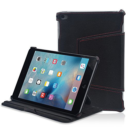 MANNA Schutzhülle für iPad mini 4 | Kunstleder, schwarz | Autosleep-Funktion | EasyStand | Cleverstrap - 2