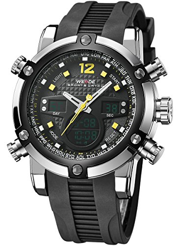 Alienwork DualTime Analog-Digital Armbanduhr Chronograph LCD Uhr Multi-funktion schwarz Polyurethan OS.WH-5205J-05 Alienwork DualTime Analog-Digital Armbanduhr Chronograph LCD Uhr Multi-funktion schwarz Polyurethan OS.WH-5205J-05