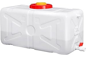 SPEGZ Reservoir eau Conteneur d'eau en plastique Cube d'urgence Transporteur d'eau 80L Seau d'eau portable avec un robinet Matière plastique insipide Stockage d'eau extérieur pour le camping Rando(Size:80L)