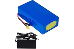 STDPCXZ 48V 10Ah 12AH 15AH 20AH Ebike Lithium Battery Pack, 13S3P Waterproof Lithium Battery Pack with Charger 42V 2A, for 1500W 1000W 500W Ebike Motorcycle, Go-Kart, Scooter 48V 20AH,T Plug