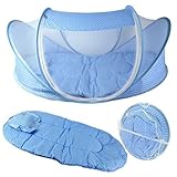 Yoliki Babyzelt Faltbett mit 1 Moskitonetz,1 Matratze,1 Netz mit Musik für Baby tragbar