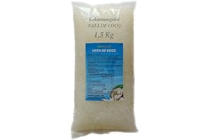 bobatra.de - Nata de Coco Coconut Jelly 1.5 kg Bag / MHD: 08.25 / Topping for Bubble Tea/Ice Cream/Cocktails/Drinks (1 x 1.5 kg)