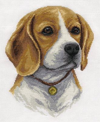 PANNA Beagle Cross Stitch Kit, Multi-Colour, 20 x 25cm