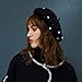 Produktbild MZHPLD Frauen Berets Perle Dekoration Hut Weibliche Kaninchen Haar Strickmützen Neue Marke Winter Barett Lady Painter Mütze Hüte Schwarz