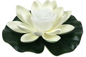 AOLI Lumières LED flottantes à énergie solaire en forme de fleur de lotus pour bassin, piscine, jardin, paysage, blanc