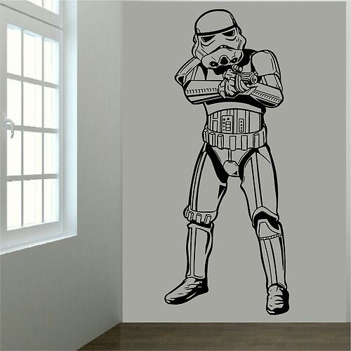 LARGE STAR WARS STORMTROOPER WALL STICKER BOYS, GIRLS, CHILDRENS, KIDS, BABY NURSERY, BEDROOM, PLAYROOM, JEDI, 1 METER TALL STORM TROOPER
