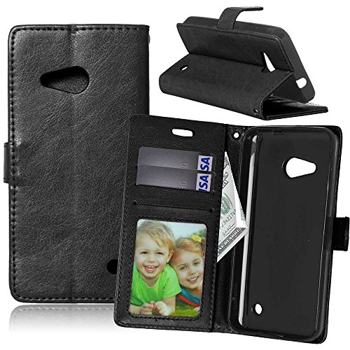 Nancen Nokia Microsoft Lumia 550 Lederhülle Neu Style Acht Farbe Weich PU Flip Case Ledertasche / Schutz Etui, Einfach Vintage Kollektion Karten Slot Foto Wallet Hülle Handy Tasche Zubehör