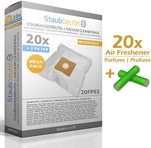 TOP SET - 20 AIR FRESHENER + 20 VACUUM CLEANER DUST BAGS FOR Metro: BS1230, VC2030, Micromaxx: MM2668, MM40635, Monix: Turbomax 1400, MPM: BSS1600,BSS2014, VCH4601, VCH4601E Focus
