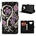 Price comparison product image Galaxy Note 9 Case, Beaulife 3D Pattern PU + TPU Cover Multi-Function Leather Silicone Flip Wallet Card Slots Kickstand Magnetic Soft Bumper Painting Protection Shell for Samsung Galaxy Note 9 - Artistic Flower