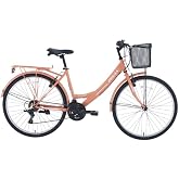 Bisan Lotus Kadın Şehir Bisikleti 44Cm V 26 Jant 21 Vites Mercan Beyaz