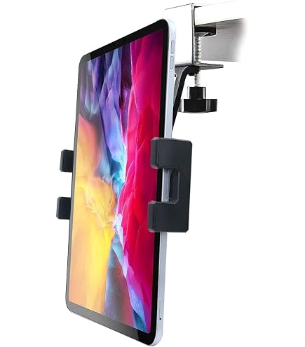 Oilcan Support Tablette Armoire de Cuisine, Porte Tablet Cuisine Salon avec Pince Métallique Réglable, Fixation Telephone sous Armoire pour iPad Mini Air Pro, iPhone, Galaxy, Switch, Lenovo (4-12,9