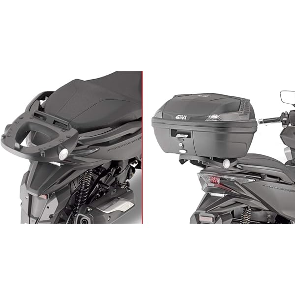 E-BIKERS - Motorradkoffer B45 B45 Top Case, 45 Liter, Universalplatte Monolock inkl. Rückenlehne