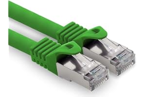 1CONN Cable de red Cat. 7, cable de conexión Ethernet, cable de red CAT.7, S-FTP, PIMF, LSZH, compatible con CAT5e, CAT5, CAT6, CAT8, 10 Gb verde - 1 unidad 20 m