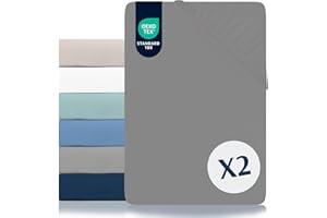 Dreamzie Juego de 2 Sabanas 80x200 Ajustables - Microfibra Ultra Suave Oeko Tex Certificado - Sabanas Cama 80x200 Infantil - Gris Carbón