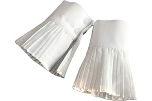 Tandou Armstulpen Pulswärmer Damen - Plissee Gefälschte ärmel Manschette Knopf Abnehmbarer Stulpen Handgelenk Pullover Bekleidungszubehör (Weiß)