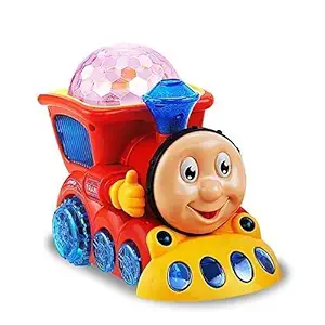 Toys Island Bump and Go Musical Engine Train Toy with 4D Light and Sound, Multi Color