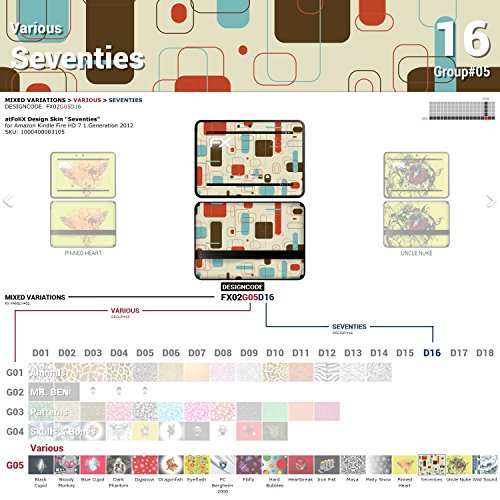 Amazon Kindle Fire HD 7 Designfolie „Seventies“ Skin Aufkleber für Kindle Fire HD 7 (1.Generation 2012) - 2