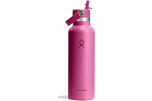 Hydro Flask - Standard Mouth Gourde Isotherme 621 ml (21 oz) avec Bouchon Antifuite et Paille Intégrée - Bouteille Inox à Isolation sous vide - Reef