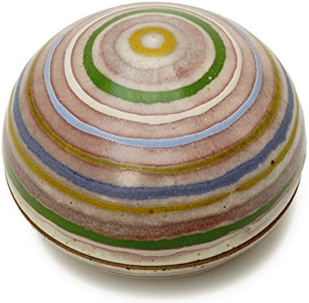Round Box with Target decoration - Hand thrown stoneware pottery box.