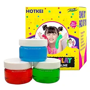 HOTKEI (Pack of 3 Slime) Multicolor Scented DIY Magic Toy Slimy Slime Clay Gel Jelly Putty Set kit Toy for Boys Girls Kids Slime - 50 gm