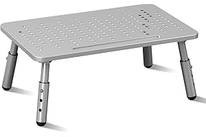 Bracwiser Monitor Stand Riser,3 Height Adjustable Desktop monitor stand for Computer, Laptop, Printer, Notebook with Vented Metal Platform 370X235MM Hold Up to 25KG Silver