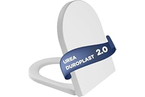 PORTOALEGRE Toilettendeckel mit Absenkautomatik D-Form Weiß, Antibakterieller & UV-beständig WC Sitz, Abnehmbar klodeckel, Quick-Release zur einfachen Reinigung, Urea-Duroplast, Belastbarkeit von 150kg