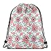 Produktbild best& Flowers Florals Spring Pink and Mint Girls Springs Cute Girls Room Painted Flowers_24586 3D Print Drawstring Backpack Rucksack Shoulder Bags Gym Bag for Adult 16.9"x14"