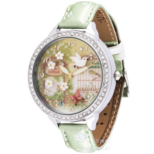 ufengke mode strass kinder armbanduhren fr mdchen-vogelblume geheimen garten thema