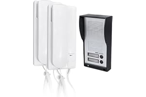 SCS Sentinel - PAF0007 - Audio Wired Door intercom for 2 Apartments - Door intercom with Connection Cable - 2 handsets, 1 Door Station, 2 Power Supplies - AudioKit Duo