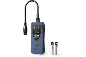 AEGTEST AGT-1385 Rilevatore di Gas, Rilevatore di Gas Naturale con collo da 17 cm, display a colori, allarmi visivi & acustici per metano, propano & altre perdite combustibili, per casa & camper