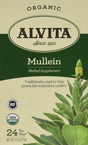 Alvita Organic Tea Herbal Supplement Mullein Leaf 24 Bags